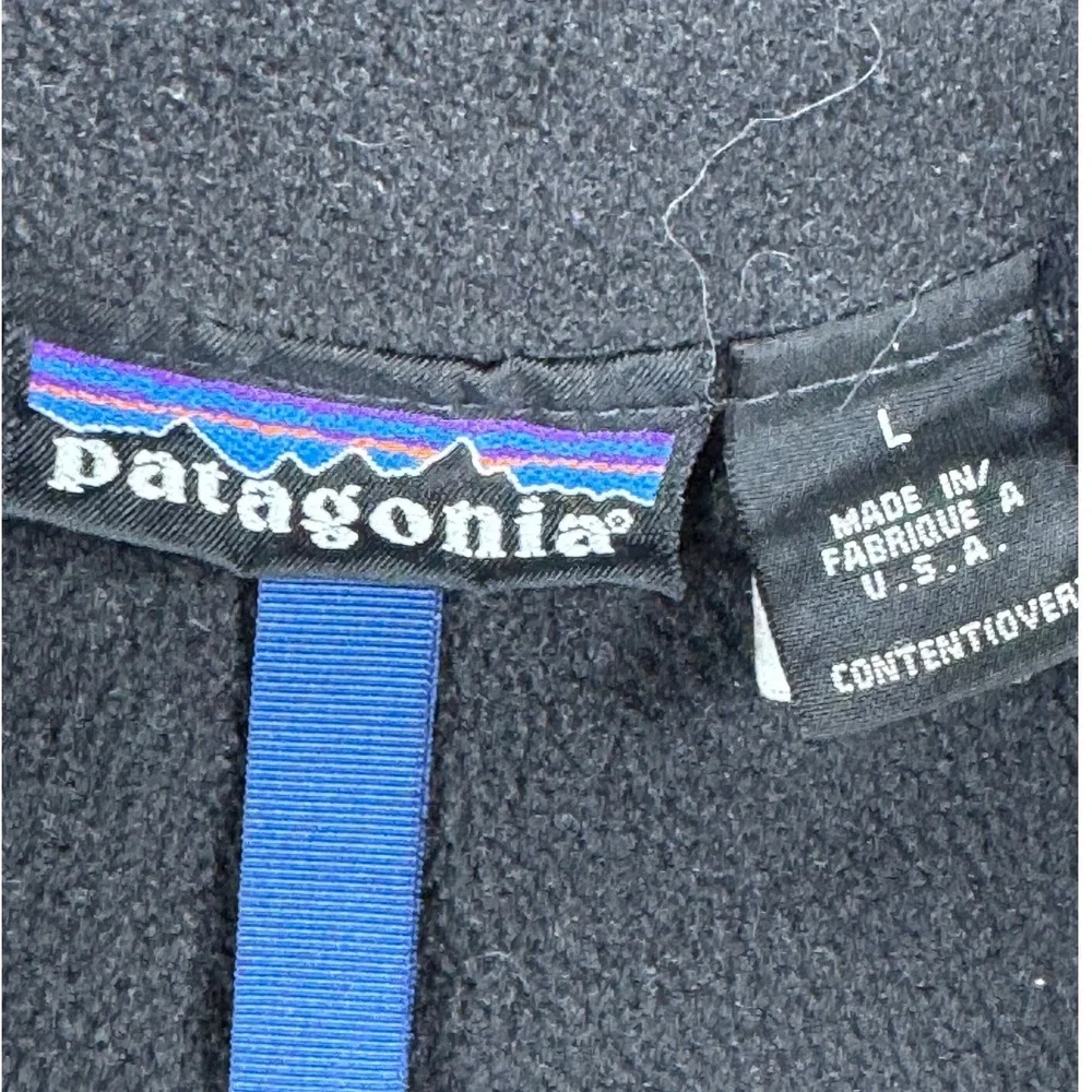 Patagonia Vintage Synchilla Full Zip Fleece Jacket Men's Large Black Made in USA